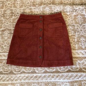 Orange corduroy skirt size 10 Loft